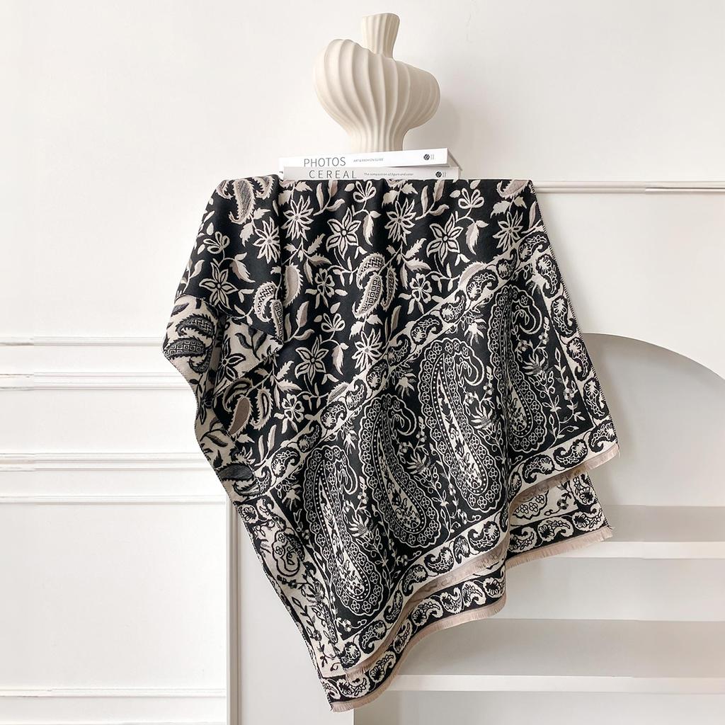 Luxury Winter Imitation Cashmere Scarf Women  Design Warm Pashmina Blanket Poncho Scarves Female Shawl Thick Foulard Bufanda