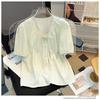 2026 Sweet Summer Plus Size Chiffon Pleated Shirt for Women