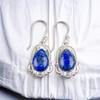Rare Lapis Lazuli Gemstone 925 Sterling Silver Designer Jewelry Earrings 1.50" EE-41-31
