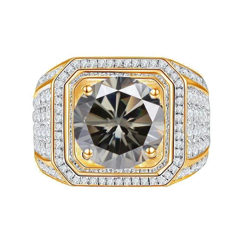 Bague Ringen Súprava zo sterlingového striebra S925 s 2CT moissanitom Nový kreatívny dominantný pánsky hviezdicový prsteň