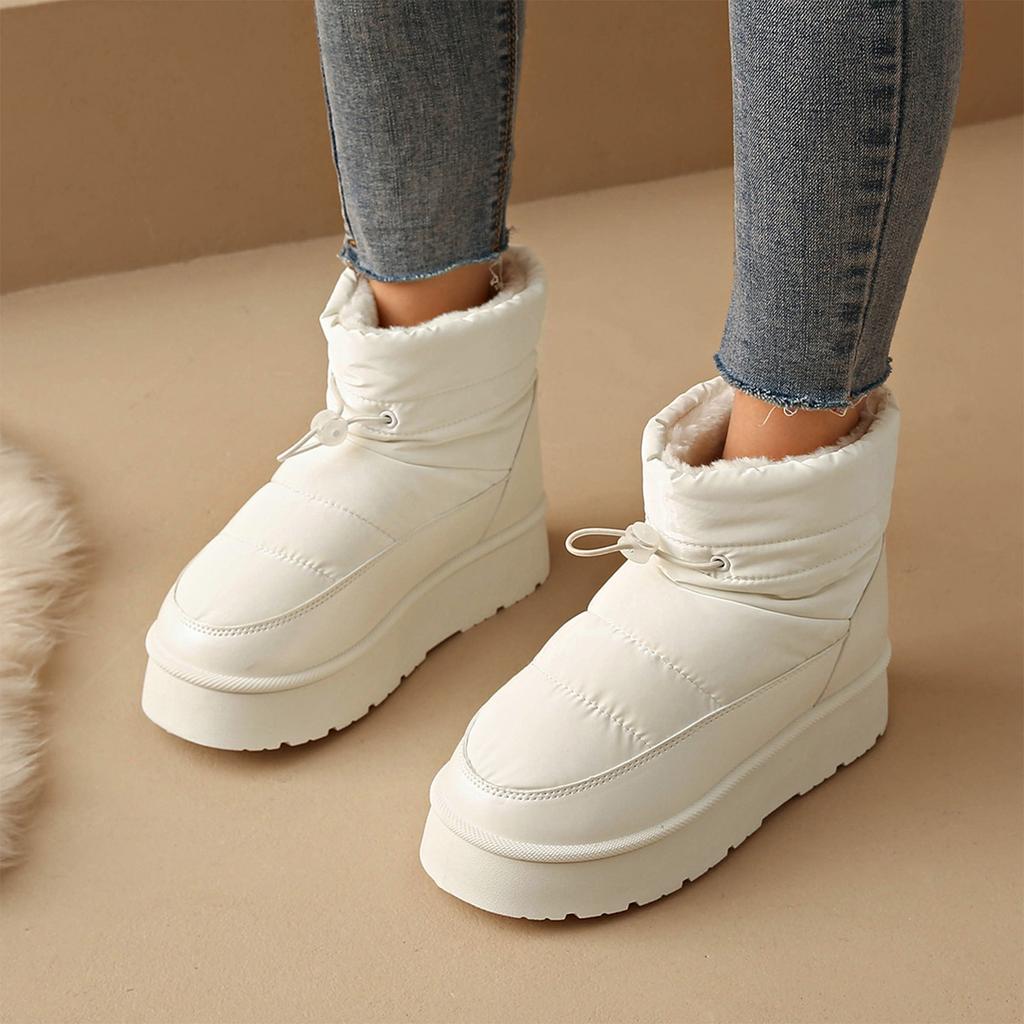 Women's Winter Snow Boots with Thick and Faux Collar - Warm Lined for Cold