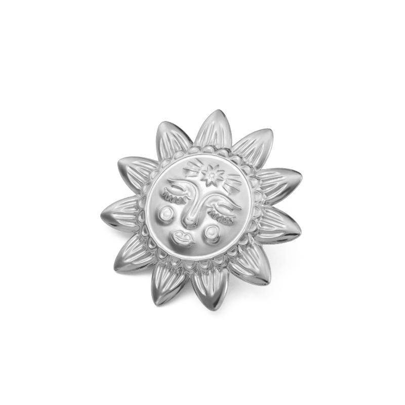 Womens Jewelry Four Petal Flower Brooch French Style Stainless Steel Gold Color Trendy Pin for Wedding Office Gift