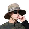 Men Outdoor Hat Letter Print Anti-UV Soft Casual Fishing Fisherman for Adult