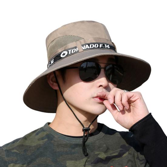 Men Outdoor Hat Letter Print Anti-UV Soft Casual Fishing Fisherman for Adult