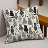 Vibrant 1Pc Cat Lover'S Delight Throw Pillow Cover - Double-Sided Abstract Kitten Design, Zippered Polyester Cushion Case, Soft