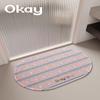 Korean Style Girl Bathroom Rugs, Cute Water Absorbing Non Slip Quick Dry Cushioned Floor Mat for Shower and Tub Decor