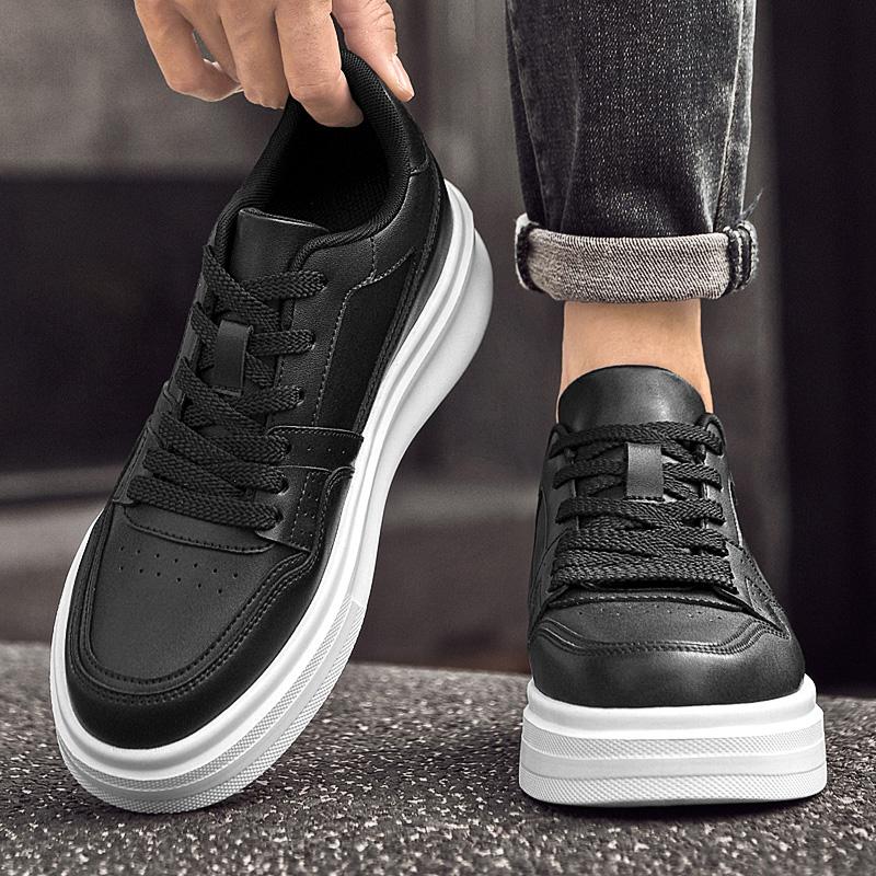6cm 8cm Platform Elevator Shoes Men Lifting Board Shoes White Height-Increasing Flat Sneakers Height Increase Board Casual Shoes