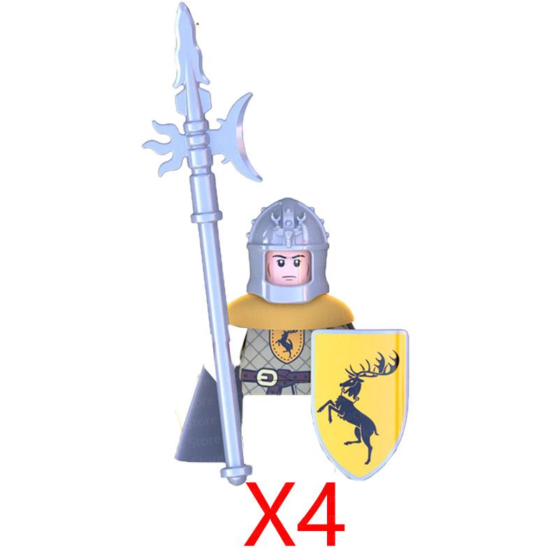 Military Building Blocks Solider Figures Gifts Toys Movie Science Fiction Series Medieval Knight Legion Weapons Shield Flag MOC