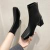 Fashion Women's Shoes 2025 New Zipper Women's Boots Classic Daily Boots Women's High Heels Ankle Boots Sexy Square Head Shoes Women