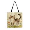 New Cat Print One-Shoulder Tote: Fashionable, Large Capacity, Foldable Women's Bag