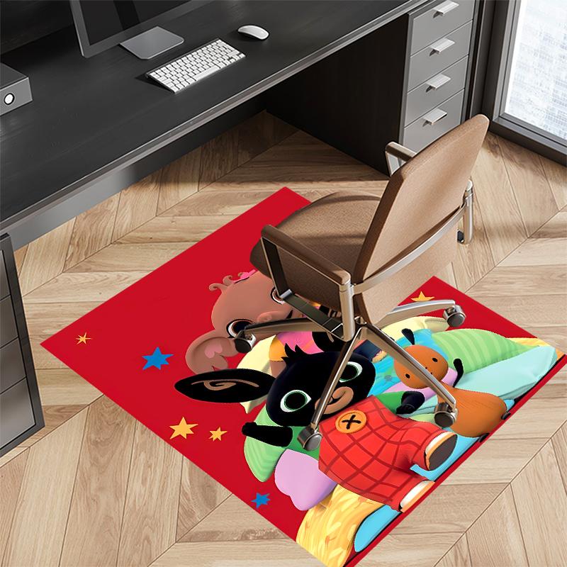 1pc Bing Print Area Rug - Soft, Washable Non-Slip Indoor Mat for Office Chairs, Living Room, Home Office Decorative Rug