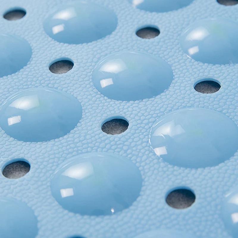 Extra Long Anti Slip Bath Tub Mat Bathroom Shower Mat Transparent Antibacterial Machine Washable for Bathroom Kid Toddler Senior