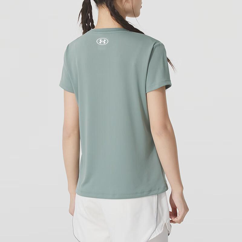 Under Armour Modny Wygodny Oddychający T-shirt z Krótkim Rękawem Damskie topy Zielony 1384231-348