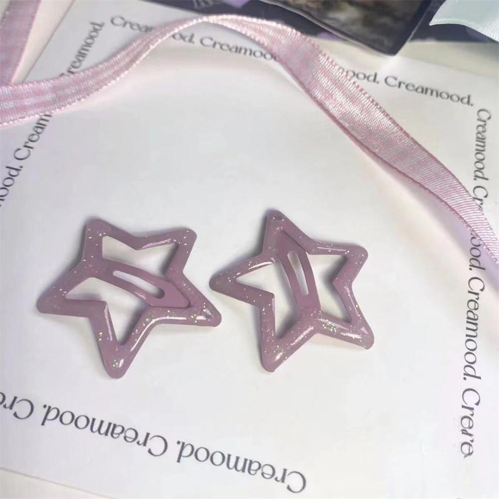 Fashion Y2k Cute Sweet Candy Color Plush Furry Star Hair Clips For Women Girls Trendy BB Clip Hairpin Barrettes Hair Accessories