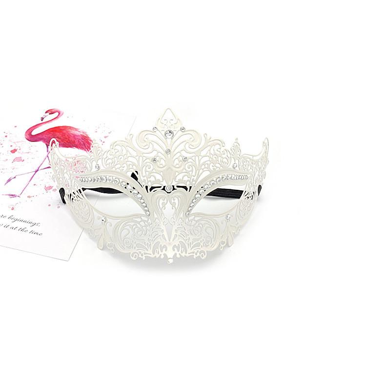 Costume Prop Mask With Metal Embellishments And Rhinestones For Halloween Party