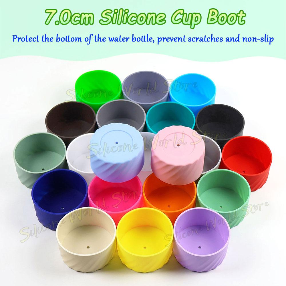 SW 2PCS 7.0CM Water Cup Silicone Boots Thermos Protective Cover Silica Gel Bottom Sleeve Anti-Slip Scratch-resistant for Stanley