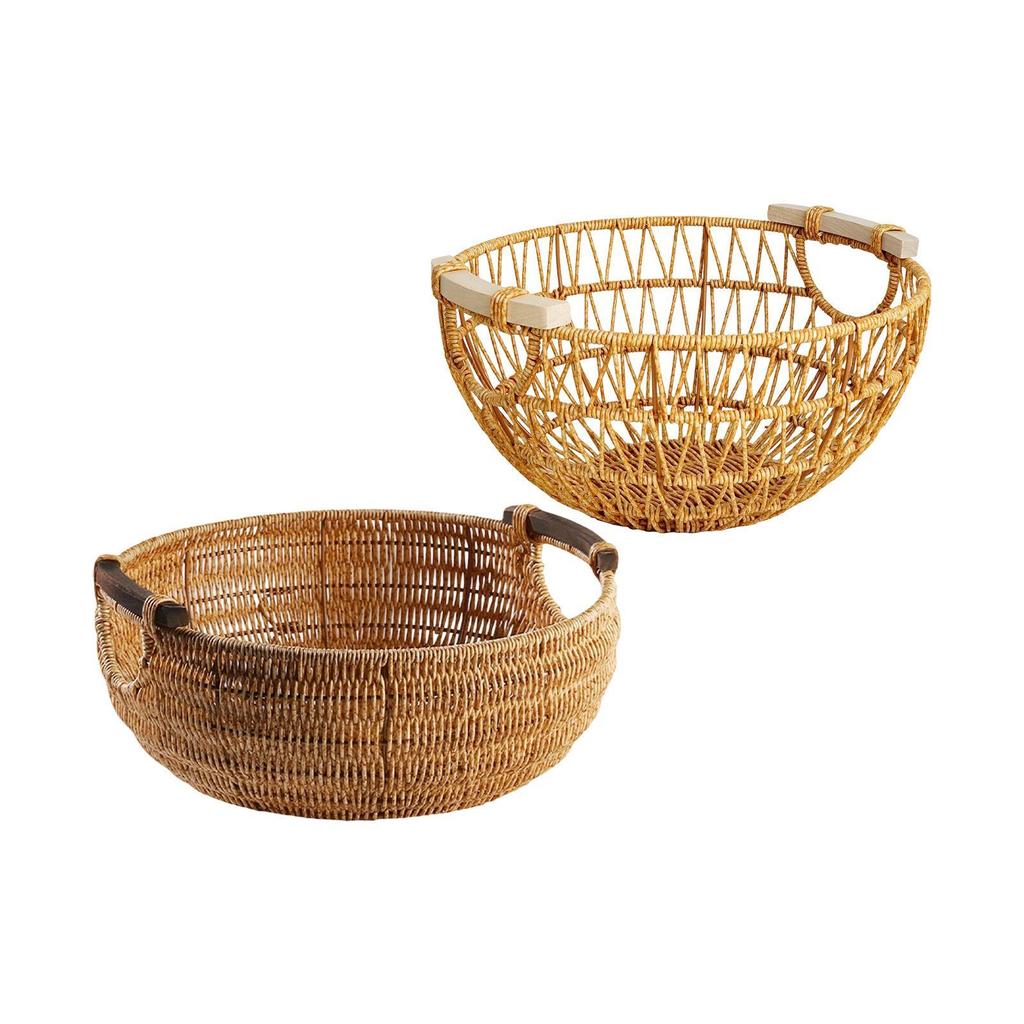Imitation Rattan Fruit Bowl Decorative Dish Basket for Wedding Centerpiece Kitchen Party Bread Snack Display Organizer