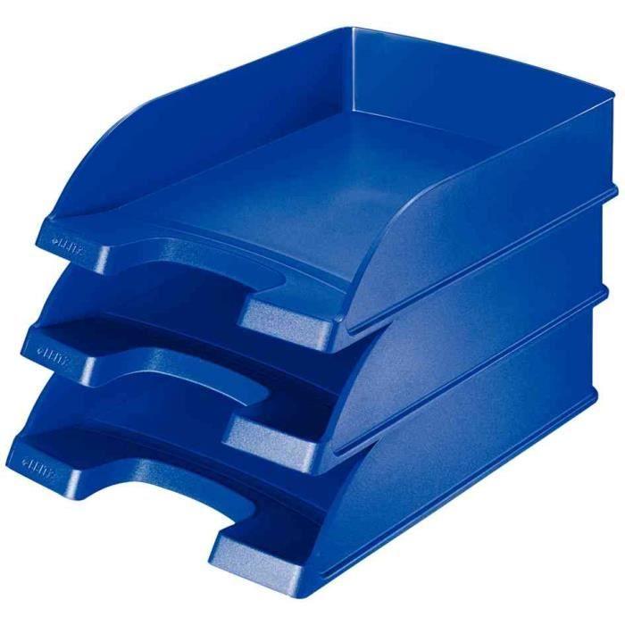 Bac à courrier - LEITZ - Plus Standard - A4 - Polystyrène bleu-gel - Empilable