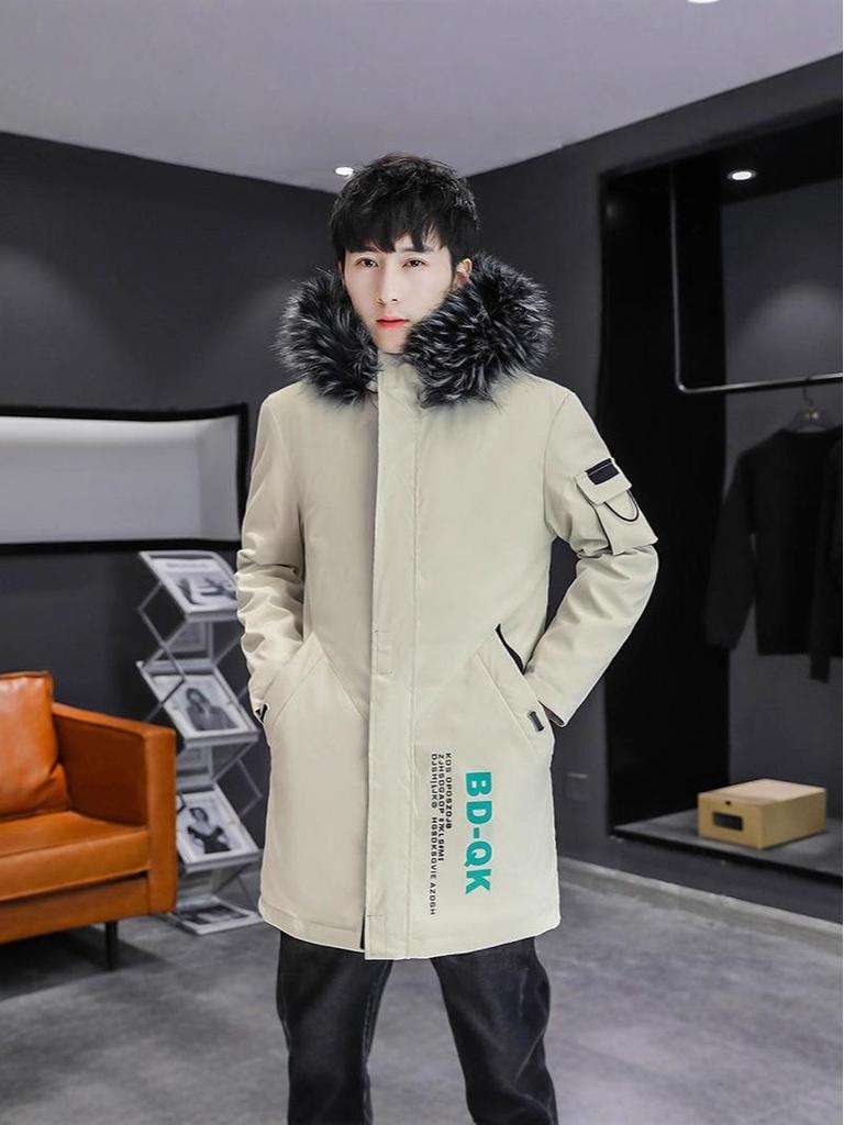 Parka d'hiver mi-longue en coton pour homme 2025: Vêtements d'extérieur épais, doublés de velours, chauds