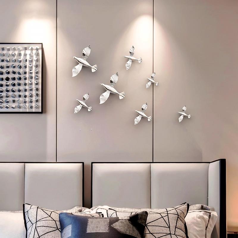 Simple European Three-dimensional Bird Wall Stickers Creative Living Room Background Wall Decoration Pendant Wall Decoration