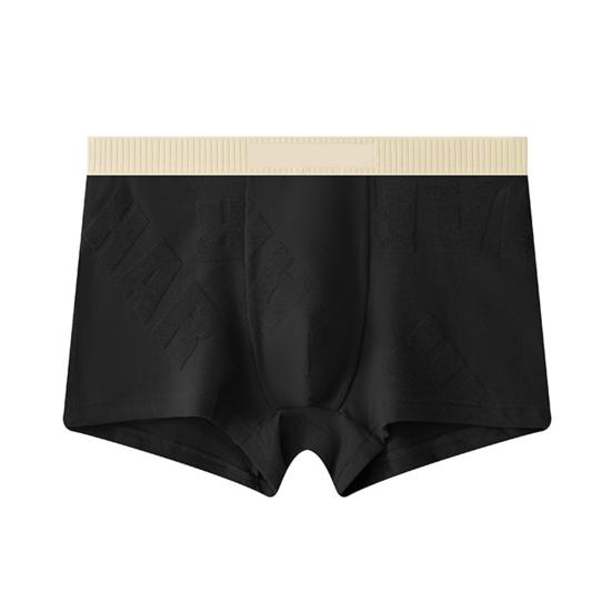 

Мужские трусы-боксеры средней посадки с широким эластичным поясом, облегающие шорты, нижнее белье с U-образным вырезом и большим пространством, цветные трусы в стиле пэчворк M чёрный