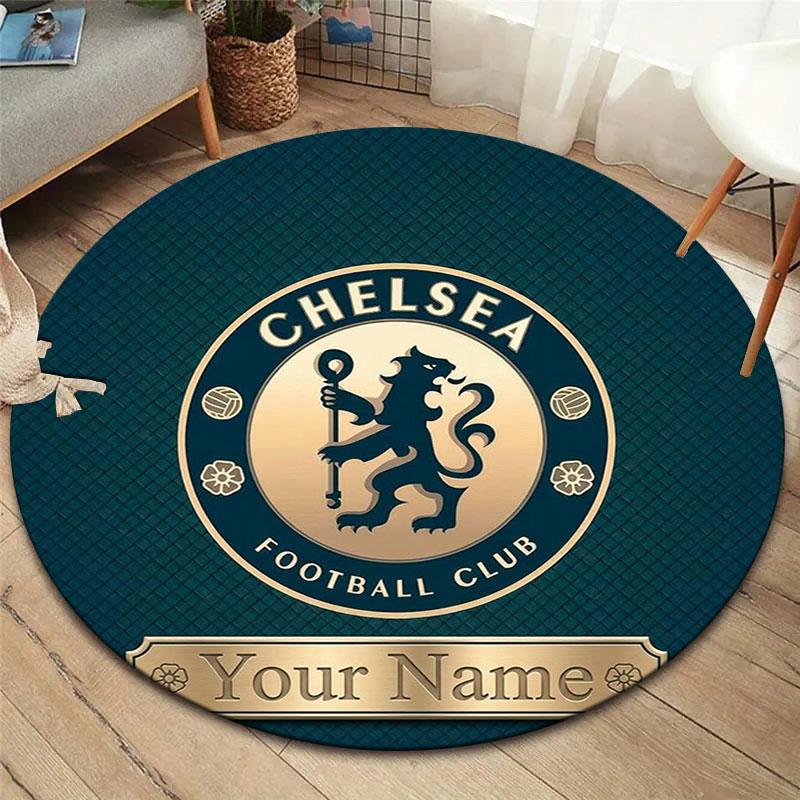 Chelsea F Custom Name Round Area Rug,Carpet Rug for Living Room Bedroom Sofa Playroom Decor,Non-slip Floor Mat