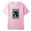 Men's T-shirt High Quality 100% Cotton Funny Cat Drinking Coffee Printing Summer Casual Cool Loose Men O-neck T-shirt Male Tops