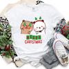 Kawaii Bubu Dudu Merry Christmas Couple Tshirt Trendy Funny Cartoon Anime Shirt Fashion Holiday Party Celebrate Cotton Tees