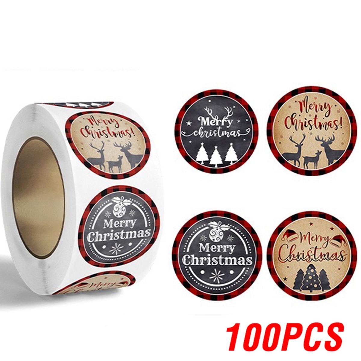 100-500Pcs High-Quality Christmas High-Quality Stickers High-Quality Xmas High-Quality Labels High-Quality Stickers High-Quality Gift High-Quality