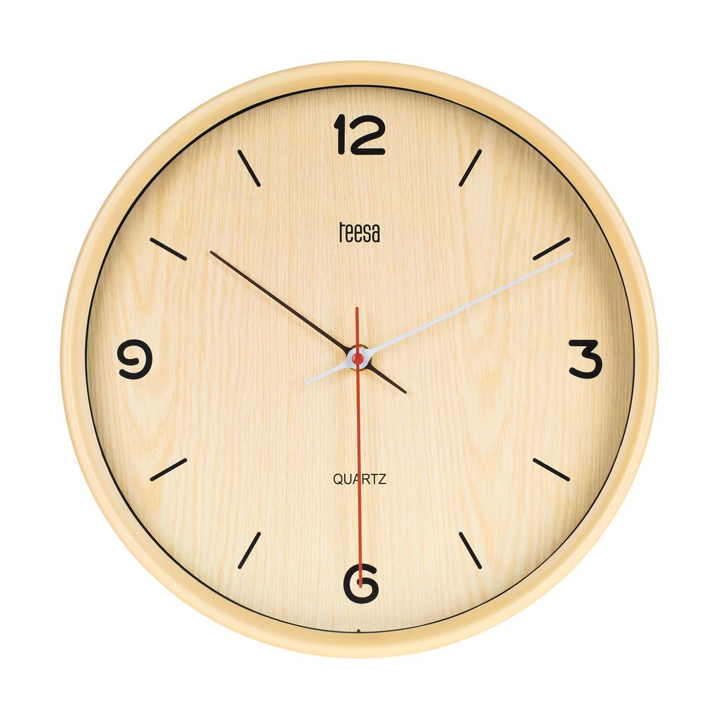 Horloge murale classique à quartz 30 cm marron clair