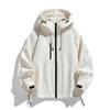 Men's and women's same mountaineering windproof jacket men's hooded couple's wear solid color charge jacket men's outdoor sports