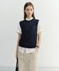 Deonseuteu Unisex Sheer Layering Knit Vest_Udsw6B131_Navy