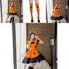 Süßes Lolita Kürbis Dienstmädchen Halloween Party Kostümkleid mit Kopfschmuck