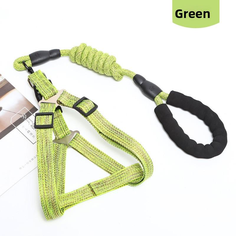 

Foam Dog Leash Dog Traction Rope Pet Supplies Pet Harness Dog Chain Anti-Explosion Chest Harness Linen Harness 1.0*120cm зелёный