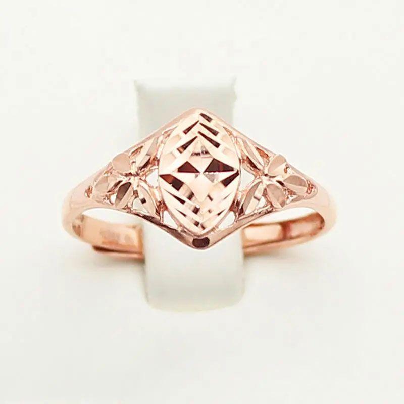 Фиолетовое Золотое Блестящее Кольцо-Ромб Модный Тренд Темперамент Открытый Дизайн Кольцо с Покрытием из Розового Золота