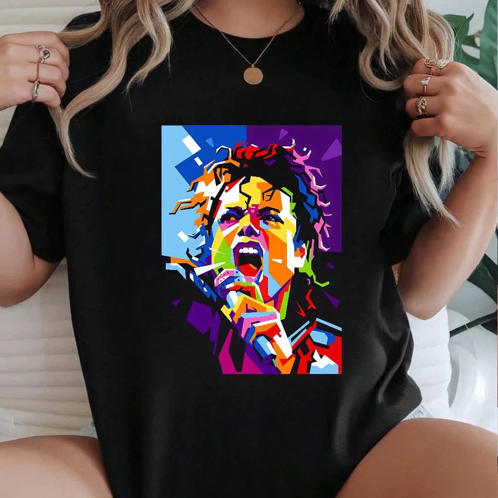 Michael Jackson Retro T-Shirt, King of Pop & 80s Music Fan Tee L