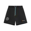 Li Ning Sports Basketball Series CJ-Helipad Solid Color Breathable Loose Straight Leg Shorts Men Shorts Black AKSR903-2