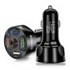 Car Charger Adapter 4 USB QC 3.0 Fast Charging LED Display For IOS Android Phone