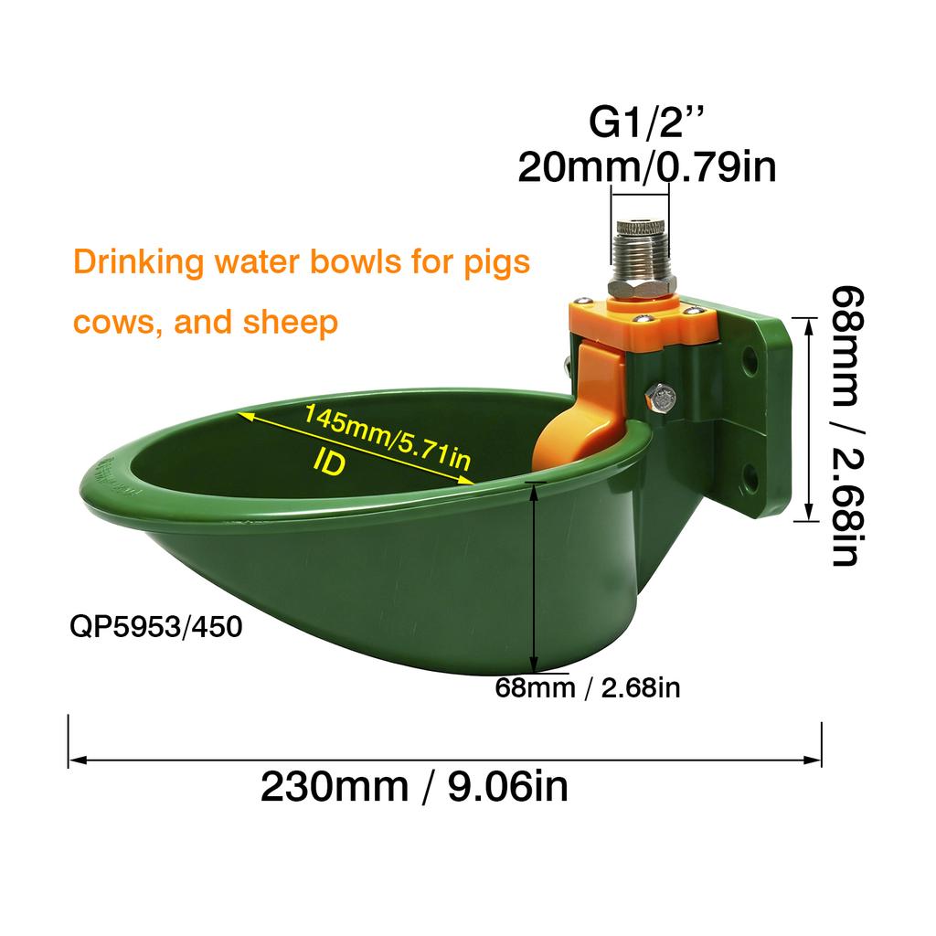 G1/2'' Automatic Goat Sheep Water Drinker Bowl Dog Feeding Trough Animals Drinker Water Bowl With Copper Or Plastic Valve Farm