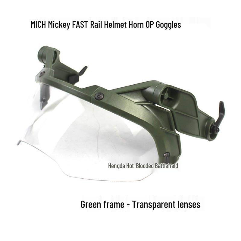 Tactical Helmet with Bull Horn Goggles and Adjustable CS Myopia Glasses