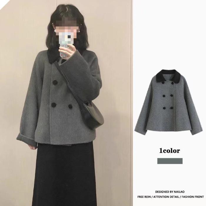 

Женское высококачественное серое шерстяное пальто - Маленький рост, Тренд Осень/Зима 2026 L серый