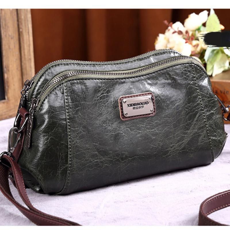 Retro Fashion Women's Leather Bags Compact One-shoulder Messenger Meniscus Bags Classic and Versatile Messenger Bag