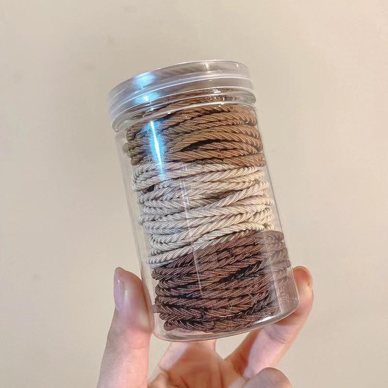 Barrel 100 Basic Seamless Hair Ring Thread Non-slip Head Rope High Ponytail Hair Rope Rubber Band