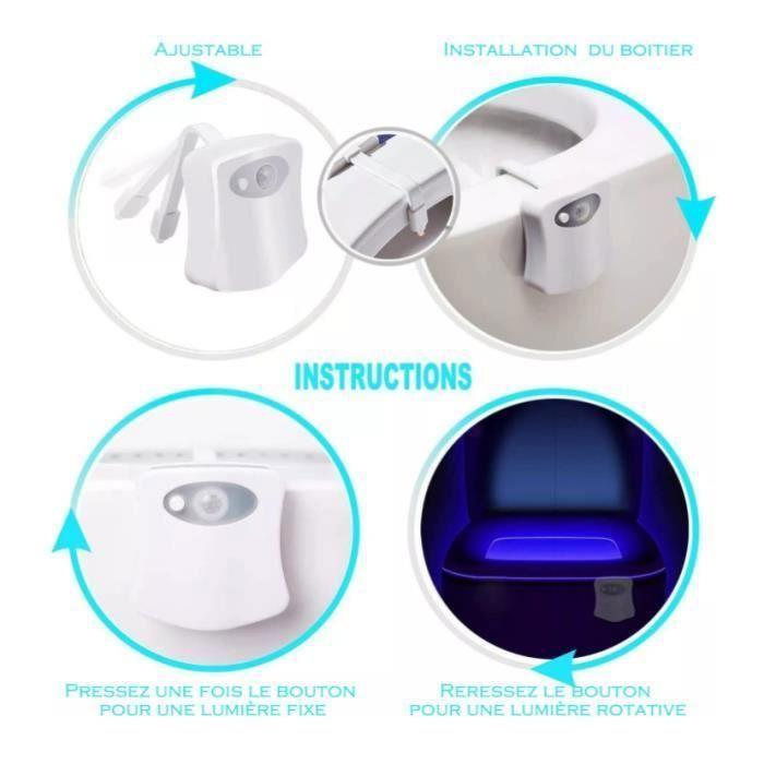 Iluminación LED - DE OTRA MANERA - Luminaria WC - Sensor de Movimiento - 8 Colores - Diseño Contemporáneo