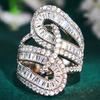 Huitan Novos Anéis de Design para Mulheres para Casamento Noivado Aliança Acessórios Full Bling Bling Zircônia Cúbica Moda Moderna Dropshipping