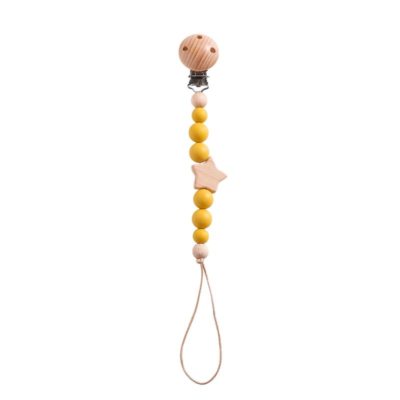 Wooden Personalized Baby Pacifier Chain Bpa Free Crochet Bunny Pacifier Clip Newborn Nipple Holder Teething Baby Accessory Gifts