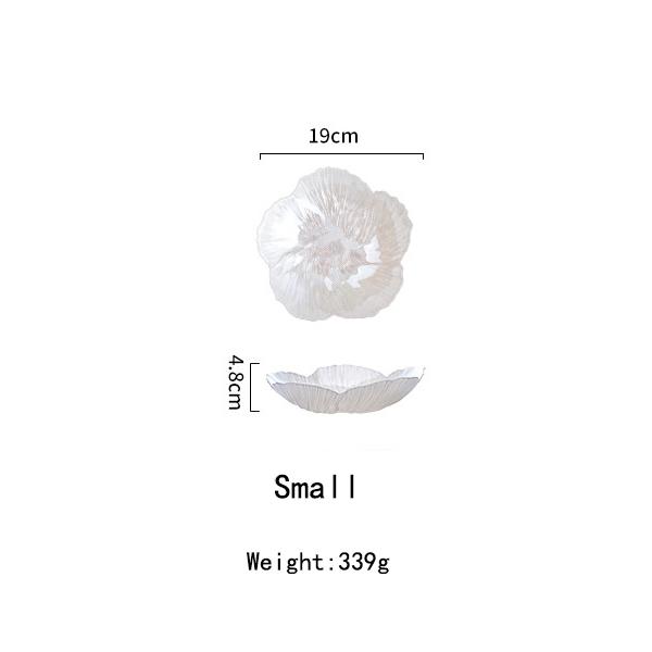 Белая стеклянная фруктовница тарелка Цветочная стеклянная фруктовая подставка Держатель для фруктов Декоративная стеклянная тарелка для десертов тортов фруктов