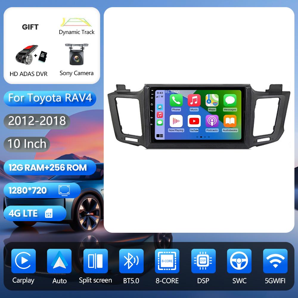 Android 16 for Toyota RAV4 2012 - 2018 Carplay Auto Radio Multimedia Player Car Stereo GPS Stereo 2din Steering Wheel Control