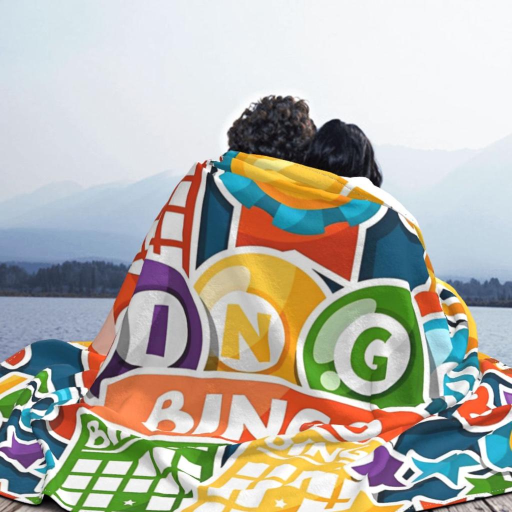 Coperte Divertenti per Gioco del Bingo Stampa in Pile Traspiranti Leggere Coperte da Lancio per Letto Copriletto da Esterno