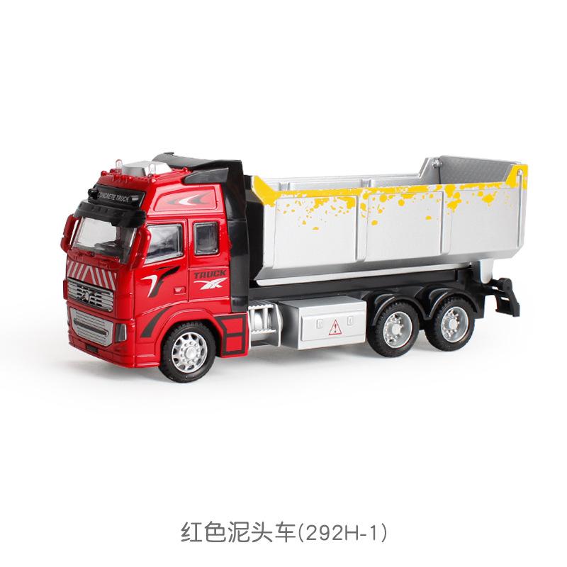 Kids Toy Large Simulation Pull Back Alloy Cement Excavator Construction Truck Fire Engine Model